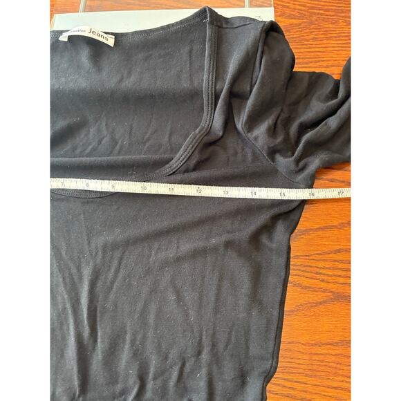 REFORMATION Jeans Lilian Midi Dress Black Jersey Stretch Swing Sz M Black Dress - Picture 8 of 8